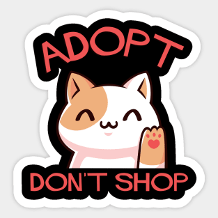 Adopt Don't Shop Cute Kitty Sticker